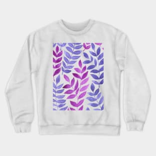Watercolor leaves in magenta and violet Crewneck Sweatshirt